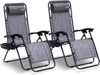 Zero Gravity Lounge Chair Adjustable Recliners (Set of 2)
