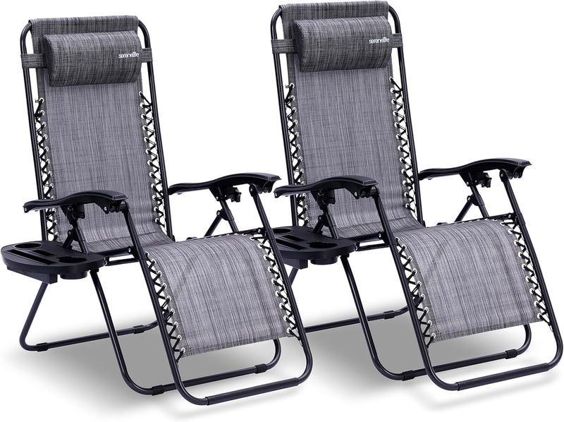 Zero Gravity Lounge Chair Adjustable Recliners (Set of 2)