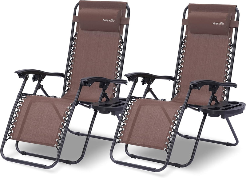 Zero Gravity Lounge Chair Adjustable Recliners (Set of 2)