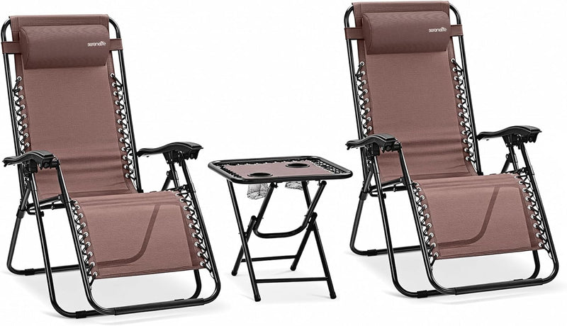 Zero Gravity Lounge Chair Adjustable Recliners (Set of 2)