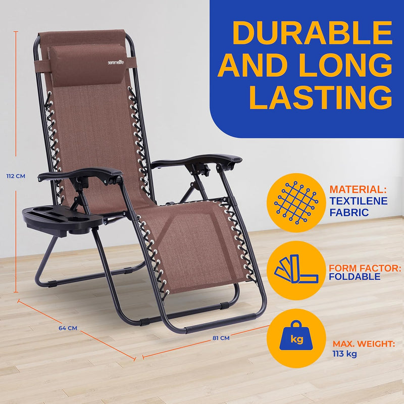 Zero Gravity Lounge Chair Adjustable Recliners (Set of 2)