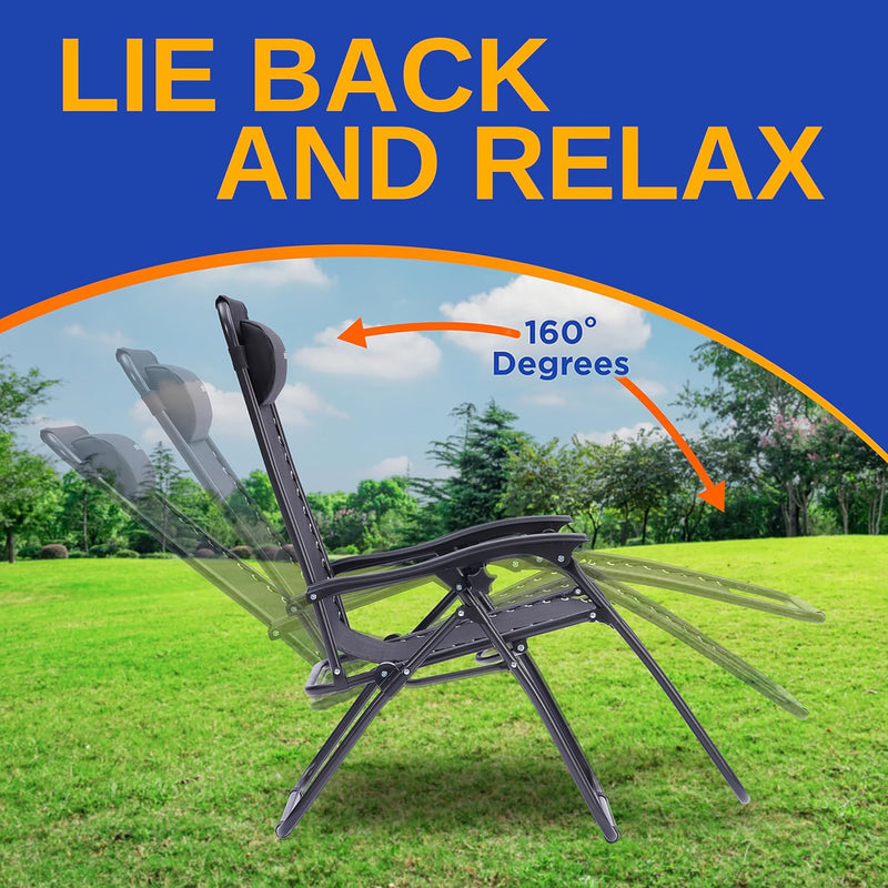 Zero Gravity Lounge Chair Adjustable Recliners (Set of 2)