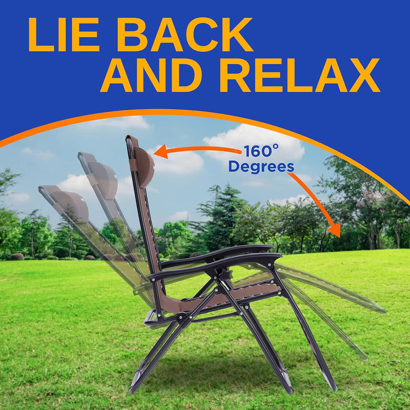 Zero Gravity Lounge Chair Adjustable Recliners (Set of 2)