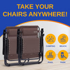 Zero Gravity Lounge Chair Adjustable Recliners (Set of 2)