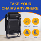 Zero Gravity Lounge Chair Adjustable Recliners (Set of 2)