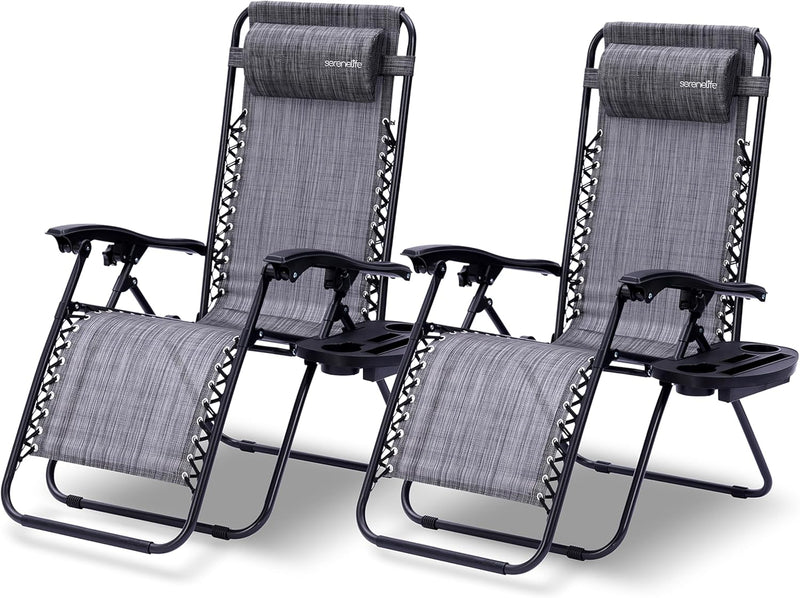 Zero Gravity Lounge Chair Adjustable Recliners (Set of 2)