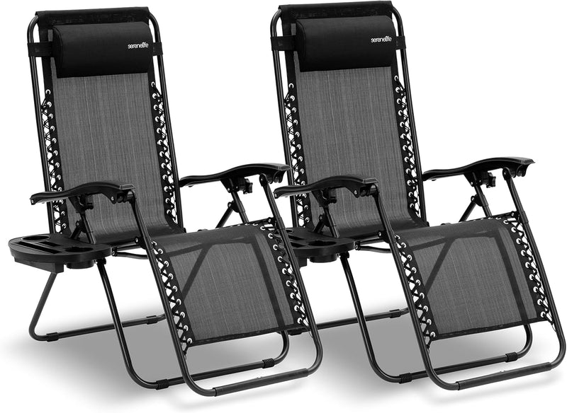 Zero Gravity Lounge Chair Adjustable Recliners (Set of 2)
