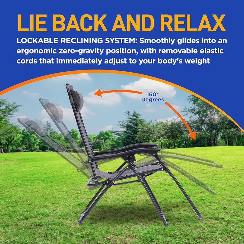 Zero Gravity Lounge Chair Adjustable Recliners (Set of 2)