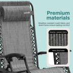 Zero Gravity Lounge Chair Adjustable Recliners (Set of 2)