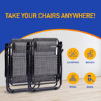 Zero Gravity Lounge Chair Adjustable Recliners (Set of 2)