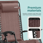 Zero Gravity Lounge Chair Adjustable Recliners (Set of 2)