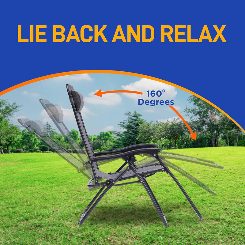 Zero Gravity Lounge Chair Adjustable Recliners (Set of 2)