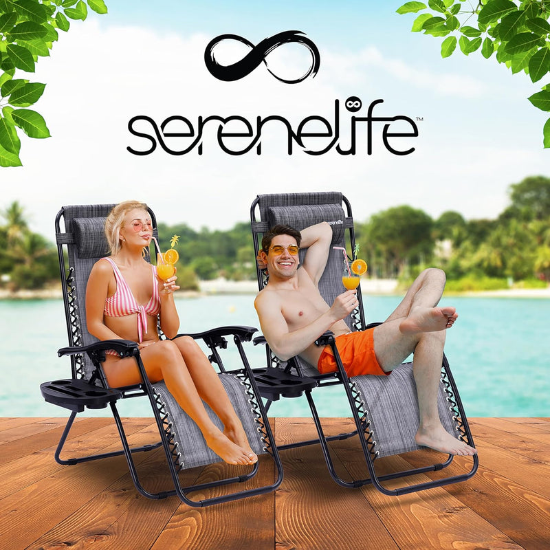 Zero Gravity Lounge Chair Adjustable Recliners (Set of 2)