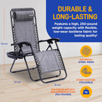 Zero Gravity Lounge Chair Adjustable Recliners (Set of 2)
