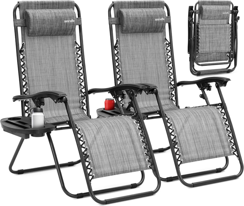 Zero Gravity Lounge Chair Adjustable Recliners (Set of 2)