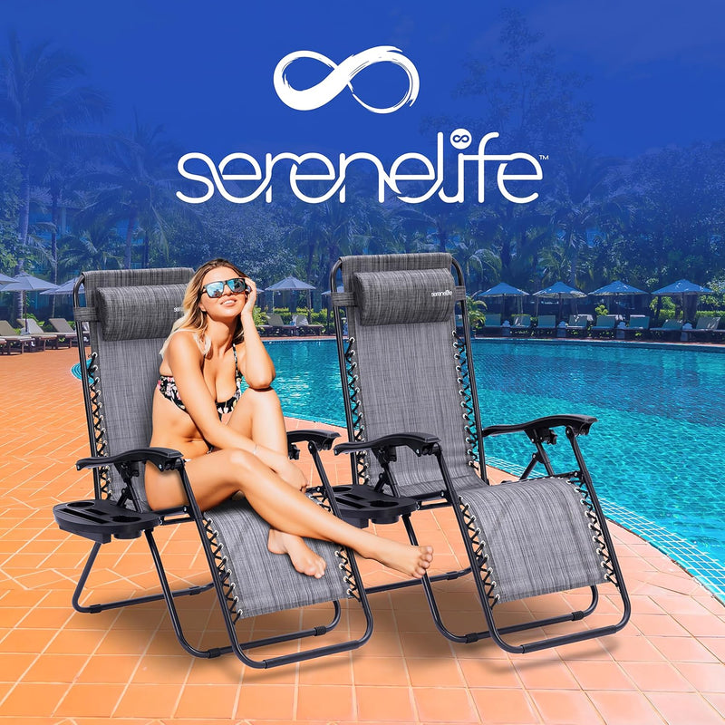 Zero Gravity Lounge Chair Adjustable Recliners (Set of 2)