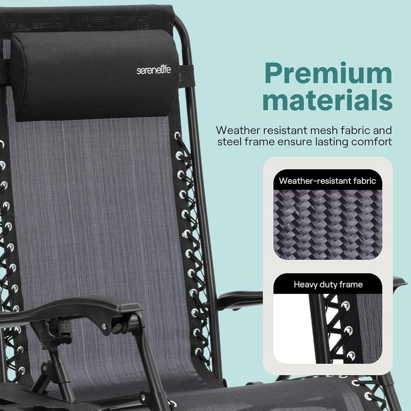 Zero Gravity Lounge Chair Adjustable Recliners (Set of 2)