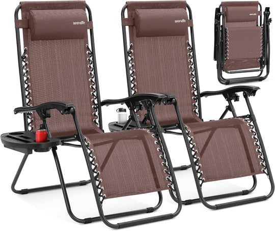 Zero Gravity Lounge Chair Adjustable Recliners (Set of 2)