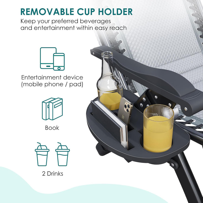 Zero Gravity Chair with Canopy Folding Reclining Garden