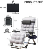 Zero Gravity Reclining Sun Lounger Chair with 10CM