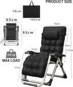 Zero Gravity Reclining Sun Lounger Chair with 10CM