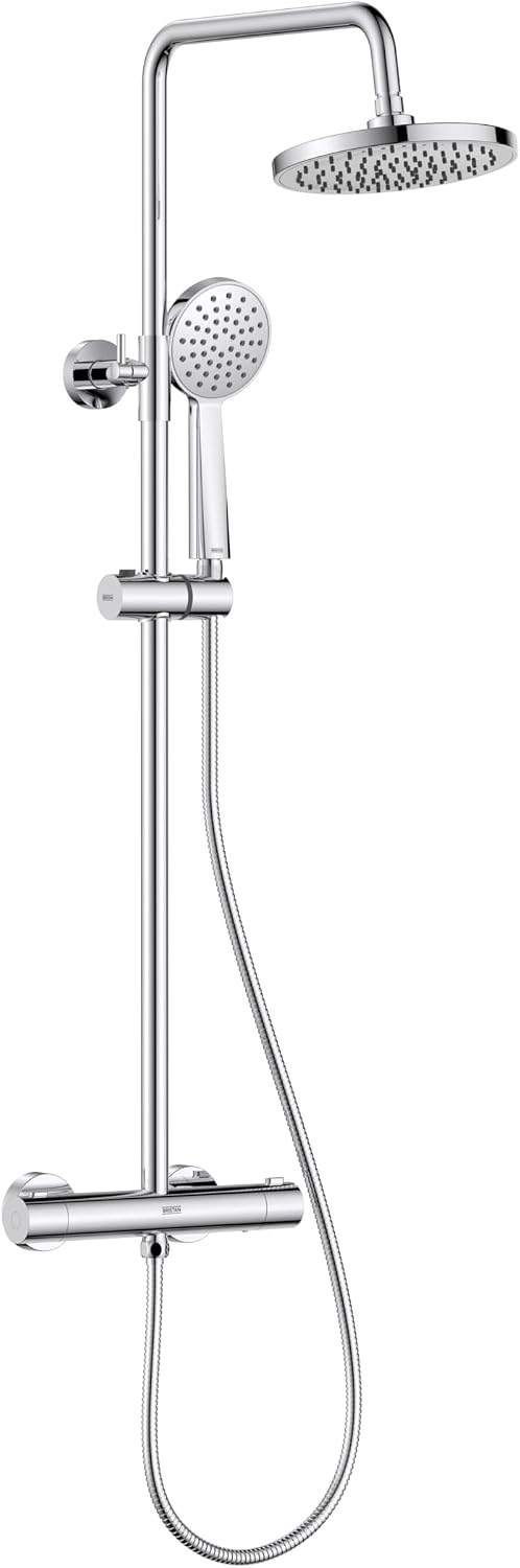 Zing2 Adjustable Thermostatic Rigid Riser Diverter Bar Shower