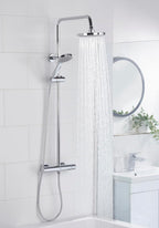 Zing2 Adjustable Thermostatic Rigid Riser Diverter Bar Shower