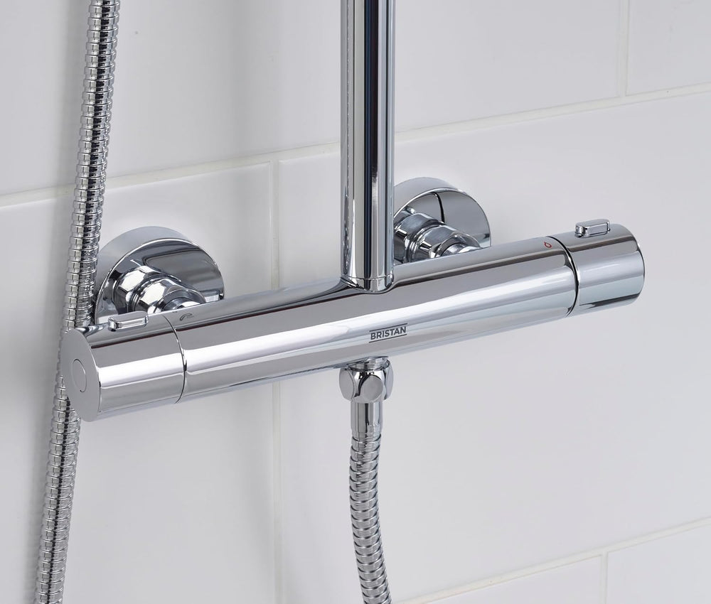 Zing2 Adjustable Thermostatic Rigid Riser Diverter Bar Shower
