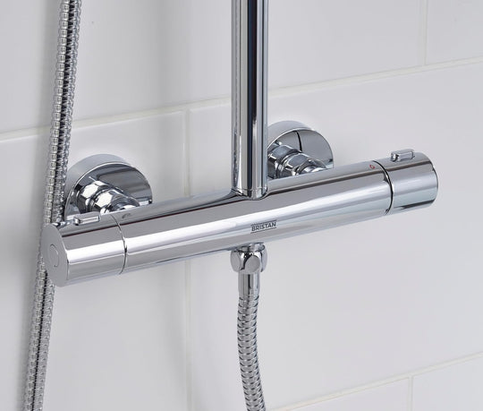 Zing2 Adjustable Thermostatic Rigid Riser Diverter Bar Shower