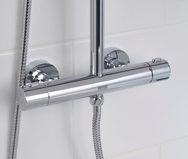 Zing2 Adjustable Thermostatic Rigid Riser Diverter Bar Shower