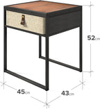 Zinus Ilsang Nightstand 45x43x52CM Metal and Wood