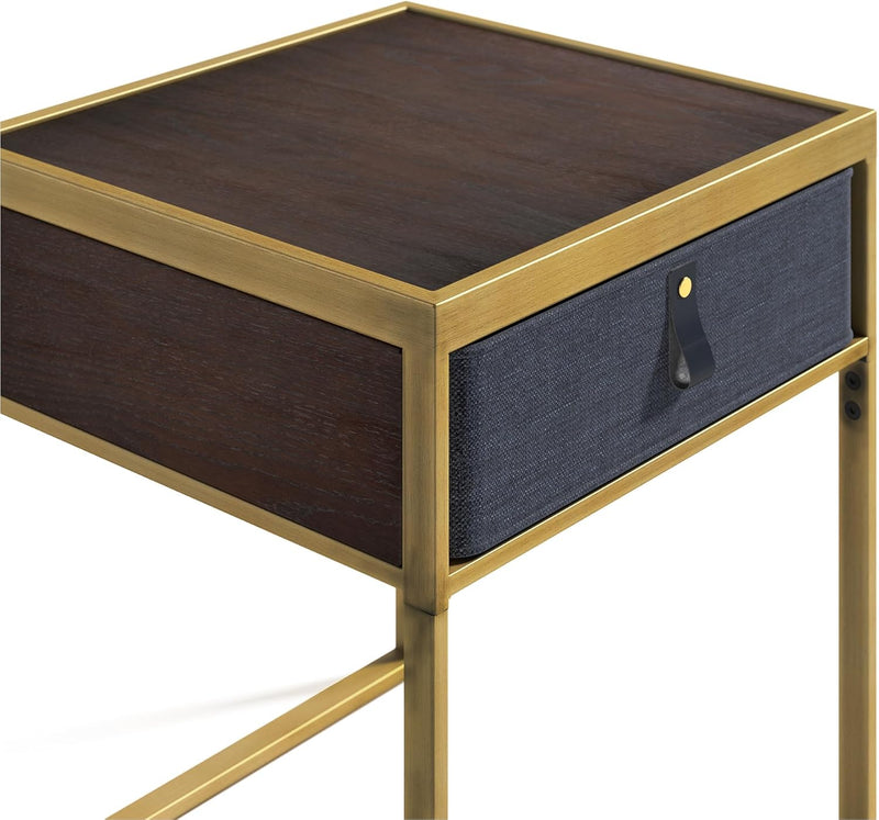 Nightstand 45x43x52CM Metal and Wood Side Table