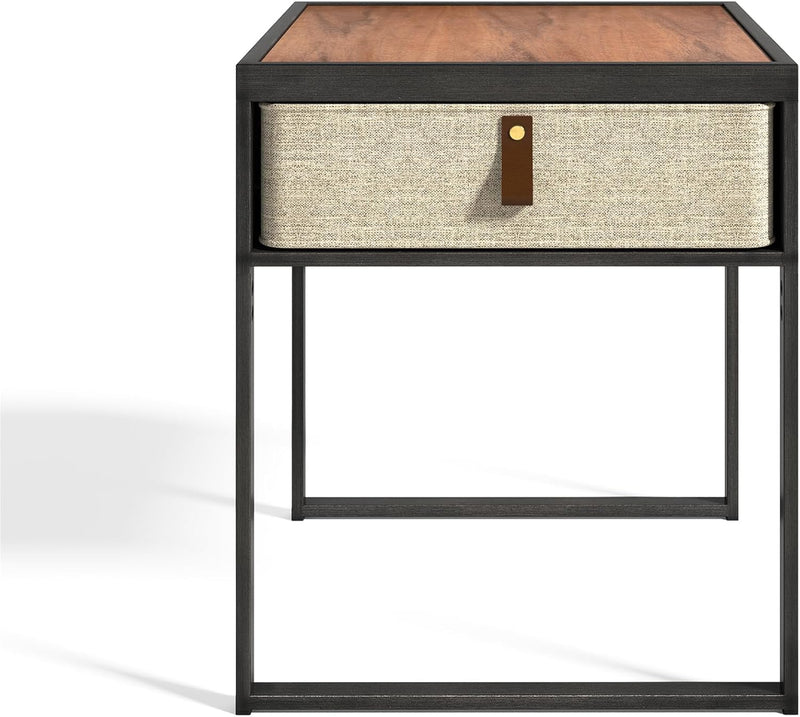 Nightstand 45x43x52CM Metal and Wood Side Table