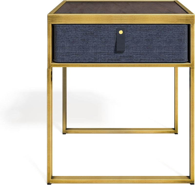 Nightstand 45x43x52CM Metal and Wood Side Table