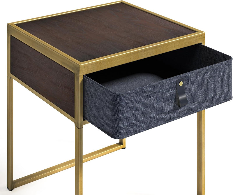 Nightstand 45x43x52CM Metal and Wood Side Table