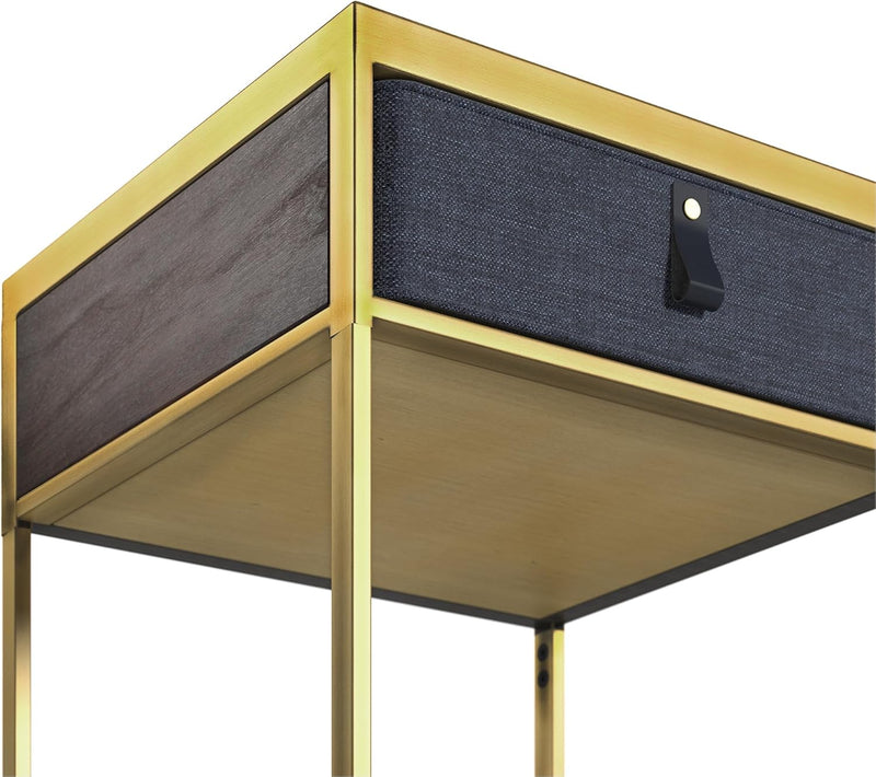 Nightstand 45x43x52CM Metal and Wood Side Table
