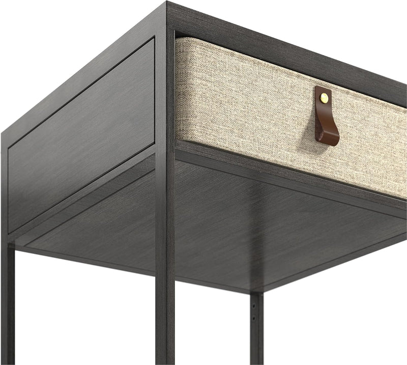 Nightstand 45x43x52CM Metal and Wood Side Table
