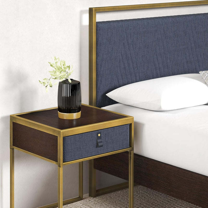 Nightstand 45x43x52CM Metal and Wood Side Table