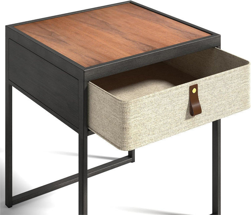Nightstand 45x43x52CM Metal and Wood Side Table