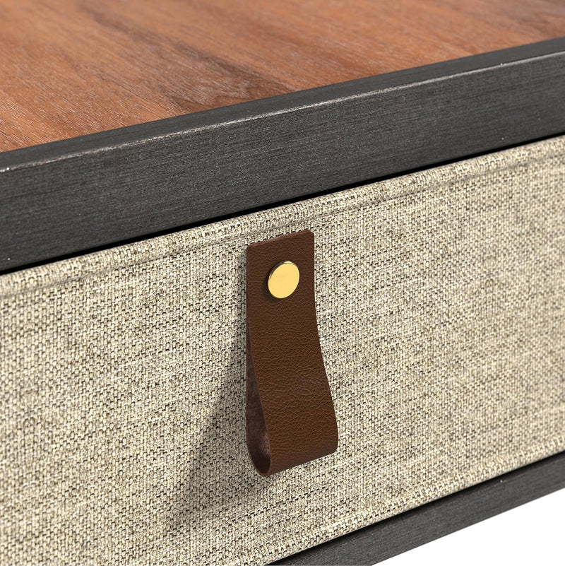 Nightstand 45x43x52CM Metal and Wood Side Table