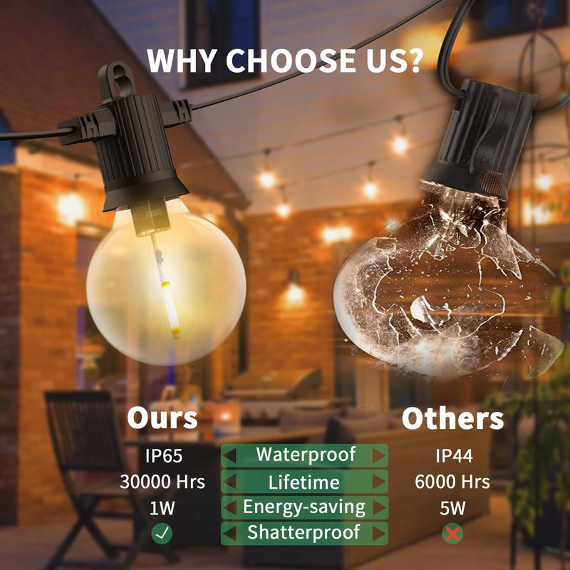 Lights Outdoor 45m String Mains Powered with 60+3
