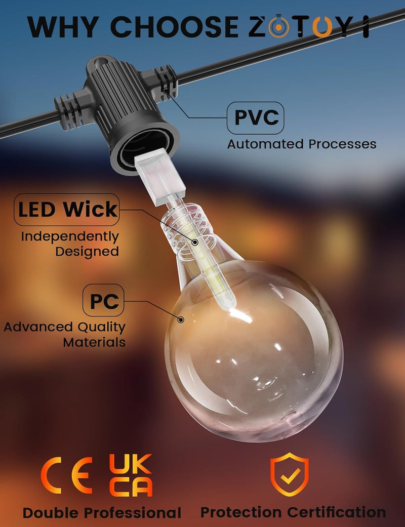 Lights Outdoor 45m String Mains Powered with 60+3