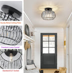 Zydtrip Crystals Ceiling Light Fixtures Chandelier Small Semi