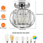 Zydtrip Crystals Ceiling Light Fixtures Chandelier Small Semi