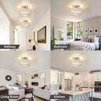 Zydtrip Crystals Ceiling Light Fixtures Chandelier Small Semi