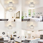 Zydtrip Crystals Ceiling Light Fixtures Chandelier Small Semi