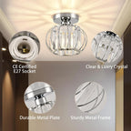 Zydtrip Crystals Ceiling Light Fixtures Chandelier Small Semi
