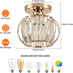 Zydtrip Crystals Ceiling Light Fixtures Chandelier Small Semi