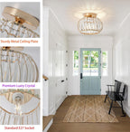 Zydtrip Crystals Ceiling Light Fixtures Chandelier Small Semi