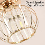 Zydtrip Crystals Ceiling Light Fixtures Chandelier Small Semi